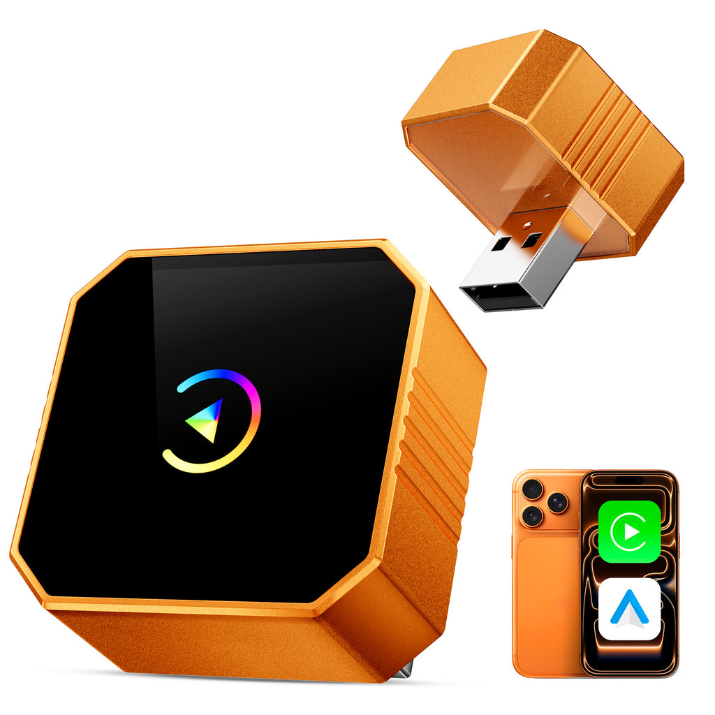 【Enhanced Version 2026】Aimoon Upgraded Version Mini Orange Cube Pro 3.0 Wireless CarPlay Adapter — For Cars 2017+, with Upgraded Chip & Instant Connect