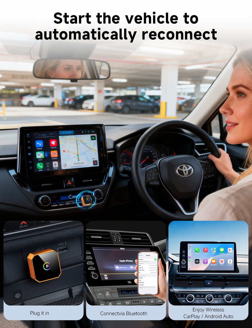 【Enhanced Version 2026】Aimoon Upgraded Version Mini Orange Cube Pro 3.0 Wireless CarPlay Adapter — For Cars 2017+, with Upgraded Chip & Instant Connect