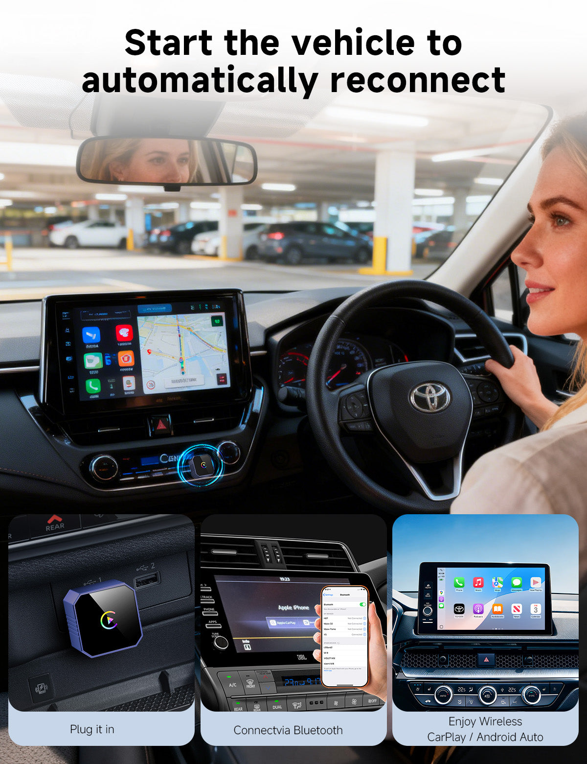 【Enhanced Version 2026】Aimoon Upgraded Version Mini Orange Cube Pro 3.0 Wireless CarPlay Adapter — For Cars 2017+, with Upgraded Chip & Instant Connect