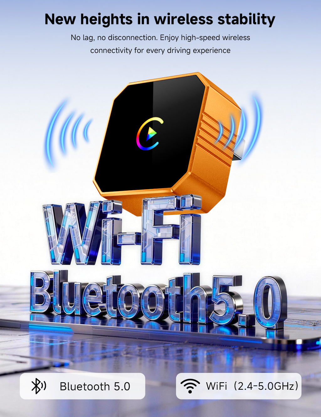 【Enhanced Version 2026】Aimoon Upgraded Version Mini Orange Cube Pro 3.0 Wireless CarPlay Adapter — For Cars 2017+, with Upgraded Chip & Instant Connect
